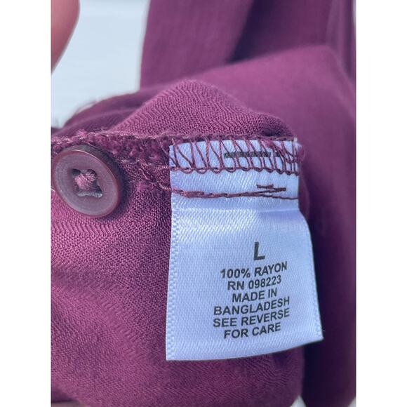 Magellan Outdoors ladies Maroon Classic Fit long sleeve button up L - Picture 5 of 7